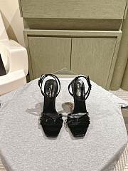 YSL Opyum Sandals In Patent Crepe Black 11cm - 5