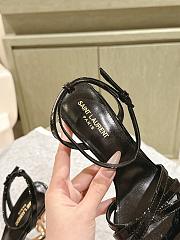 YSL Opyum Sandals In Patent Crepe Black 11cm - 6