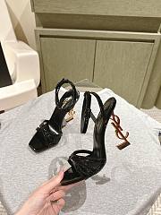 YSL Opyum Sandals In Patent Crepe Black 11cm - 3