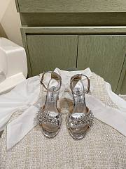 Aquazzura Crystal Margarita Sandal 105 Silver  - 1