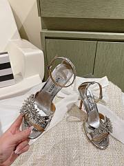 Aquazzura Crystal Margarita Sandal 105 Silver  - 5