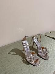 Aquazzura Crystal Margarita Sandal 105 Silver  - 3