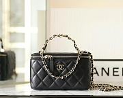 Chanel Long Vanity With Chain Lamskin & Gold Tone Metal Black - 19.5x12x6.5cm - 1