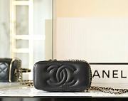 Chanel Long Vanity With Chain Lamskin & Gold Tone Metal Black - 19.5x12x6.5cm - 5
