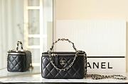Chanel Long Vanity With Chain Lamskin & Gold Tone Metal Black - 19.5x12x6.5cm - 4