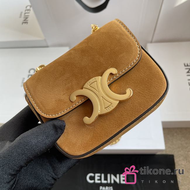 Celine Chain Claude In Nubuck Calfskin Camel - 11x9.5x4cm - 1