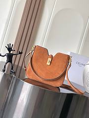 Celine Small Camille 16 Soft Bag In Nubuck Calfskin Camel - 24.5x21.5x5cm - 3