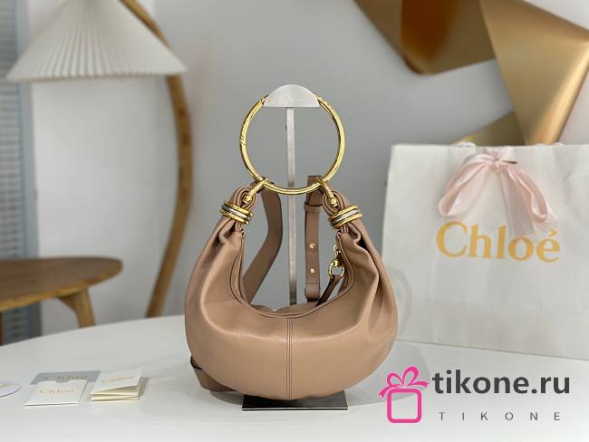 Chloe Small Bracelet Hobo Bag in Grained Leather Nude - 32x14x10cm - 1