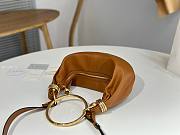 Chloe Small Bracelet Hobo Bag in Grained Leather Brown - 32x14x10cm - 4
