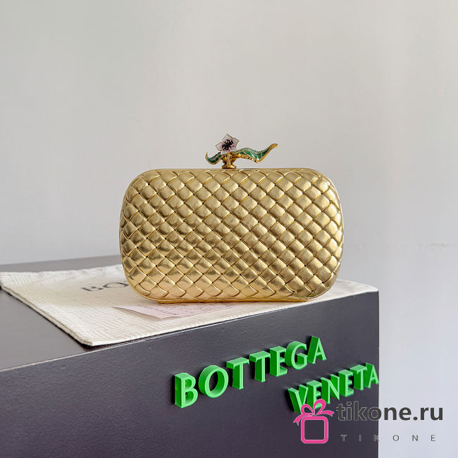 Bottega Veneta Knot Gold Metallic Flower Clasp Closure - 19x11.5x5cm - 1