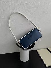 Miumiu Leather Pouch Blue/ White - 20x10x4.5cm - 6