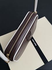 Miumiu Leather Pouch Brown/ White - 20x10x4.5cm - 6
