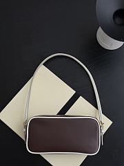 Miumiu Leather Pouch Brown/ White - 20x10x4.5cm - 5