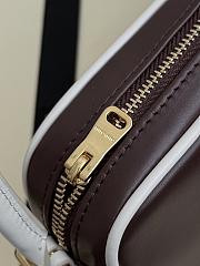Miumiu Leather Pouch Brown/ White - 20x10x4.5cm - 3