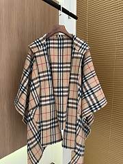 Burberry Check Cashmere Cape in Sand - 176x120cm - 6