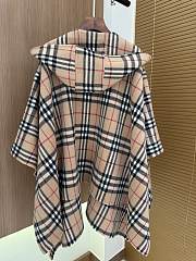 Burberry Check Cashmere Cape in Sand - 176x120cm - 4