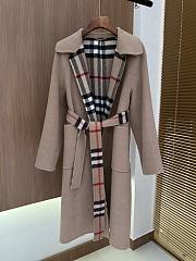 Burberry Check Wool Reversible Coat Sand - 4