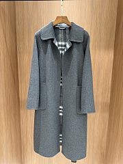 Burberry Check Wool Reversible Coat Gray  - 6