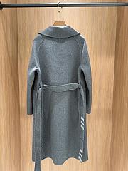 Burberry Check Wool Reversible Coat Gray  - 4