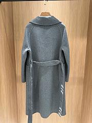 Burberry Check Wool Reversible Coat Gray  - 2