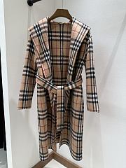 Burberry Wool Hooded Wrap Coat Sand  - 6