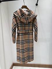 Burberry Wool Hooded Wrap Coat Sand  - 5