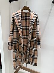 Burberry Wool Hooded Wrap Coat Sand  - 4