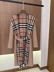 Burberry Reversible Wool Hooded Wrap Coat Sand  - 3
