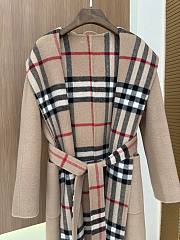 Burberry Reversible Wool Hooded Wrap Coat Sand  - 2
