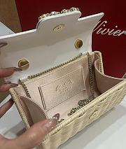Roger Vivier Jewel Efflorescence Mini Bag in Leather and Rattan White - 19x12x6cm - 5