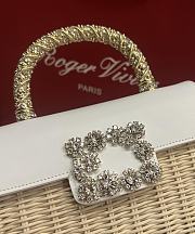 Roger Vivier Jewel Efflorescence Mini Bag in Leather and Rattan White - 19x12x6cm - 3