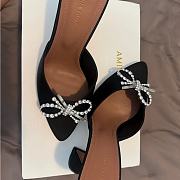 Amina Muaddi Rosie Slipper Black Satin 9.5cm - 4