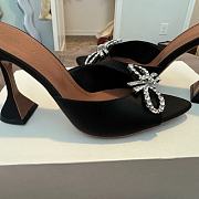 Amina Muaddi Rosie Slipper Black Satin 9.5cm - 2