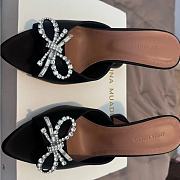 Amina Muaddi Rosie Slipper Black Satin 9.5cm - 3