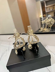 YSL Babylone Sandals In Smooth Leather Cigare Gold 9cm - 2