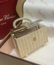 Roger Vivier Jewel Efflorescence Mini Bag in Leather and Rattan Gold - 19x12x6cm - 5