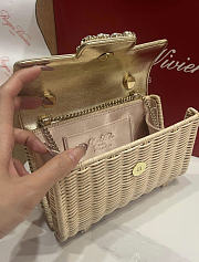 Roger Vivier Jewel Efflorescence Mini Bag in Leather and Rattan Gold - 19x12x6cm - 2