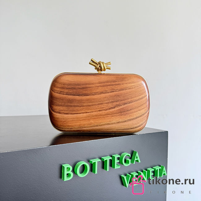 Bottega Veneta Knot Shou Sugi Ban Wood Clutch Bag - 20.5x6x12.5cm - 1