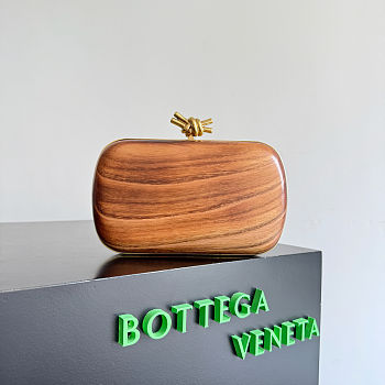 Bottega Veneta Knot Shou Sugi Ban Wood Clutch Bag - 20.5x6x12.5cm