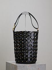 YSL Paris The Hearted Bucket Bag in Vegetable Tanned Leather Black - 30x20x20cm - 4
