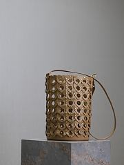 YSL Paris The Hearted Bucket Bag in Vegetable Tanned Leather Brown - 30x20x20cm - 2