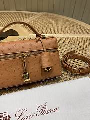 Loro Piana Extra Bag L23 Ostrich Leather Cognac - 23x12x7cm - 2
