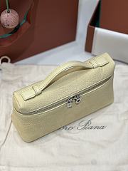 Loro Piana Extra Pocket L19 Nubuk Calfskin Snow Yellow - 19x11x6.5cm - 5