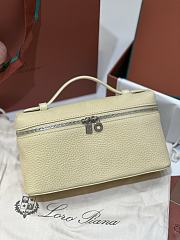 Loro Piana Extra Pocket L19 Nubuk Calfskin Snow Yellow - 19x11x6.5cm - 4