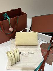 Loro Piana Extra Pocket L19 Nubuk Calfskin Snow Yellow - 19x11x6.5cm - 3