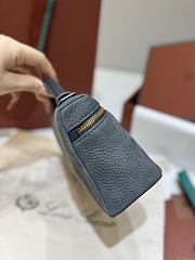 Loro Piana Extra Pocket L19 Nubuk Calfskin Gray Blue - 19x11x6.5cm - 2