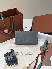 Loro Piana Extra Pocket L19 Nubuk Calfskin Gray Blue - 19x11x6.5cm - 5