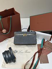 Loro Piana Extra Pocket L19 Nubuk Calfskin Gray Blue - 19x11x6.5cm - 1