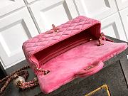 Chanel Mini Flap Bag Velvet Diamanté & Gold Tone Metal Pink - 20x13x7cm - 3