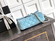 Chanel Mini Flap Bag Velvet Diamanté & Gold Tone Metal Blue - 20x13x7cm - 5